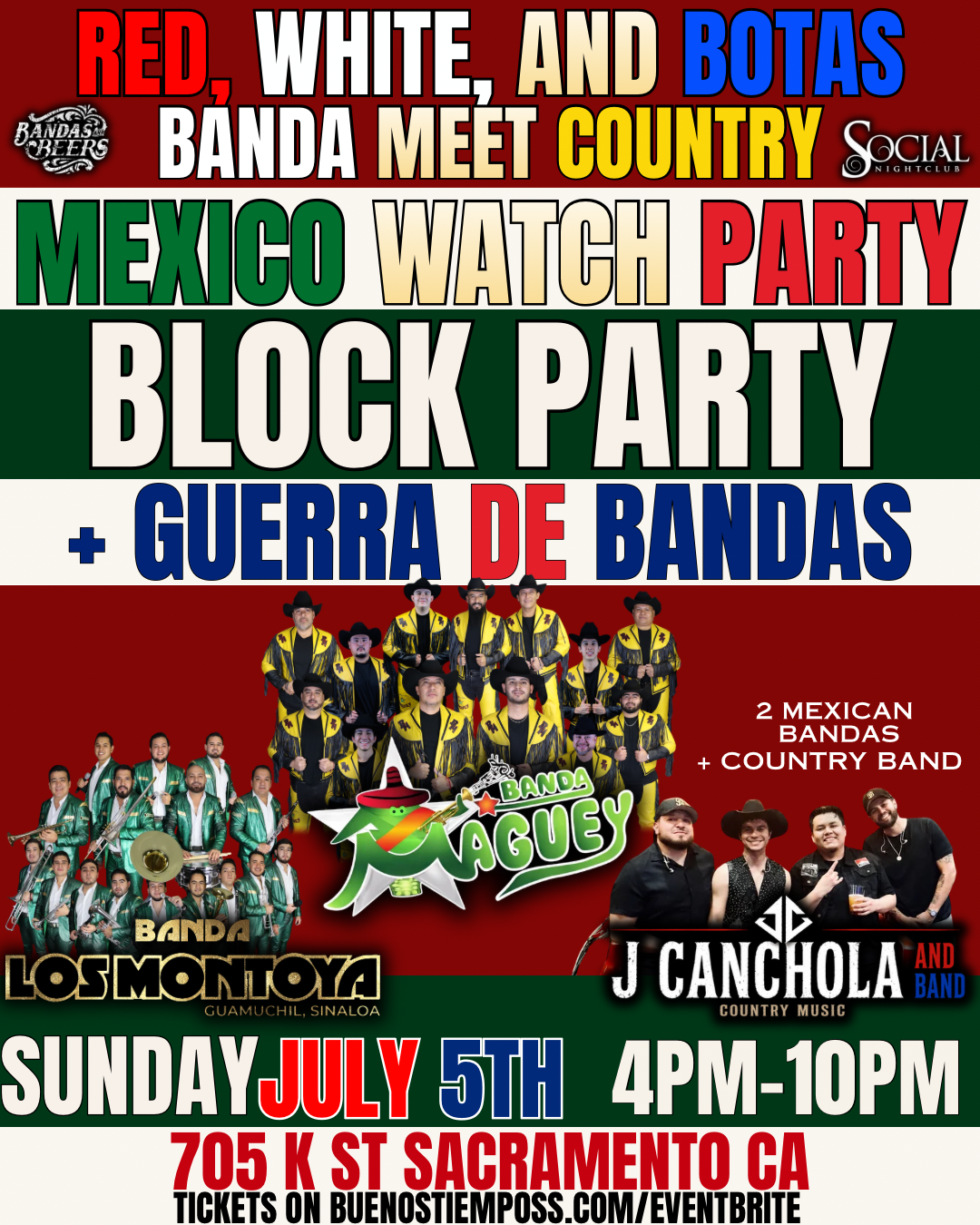 MEXICO GAME WATCH PARTY BLOCK PARTY + GUERRA DE BANDAS